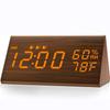 Электронный будильник Светодиодные цифровые часы Прикроватный маленький будильник Голосовое управление Светящиеся электронные часы Деревянные часы
