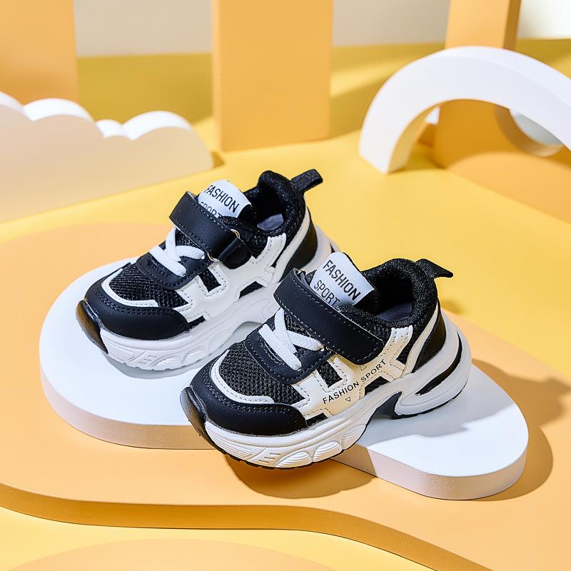 Children's sports shoes for boys and girls, non-slip sneakers for toddlers and young children, breathable mesh soft-soled running shoes, popular