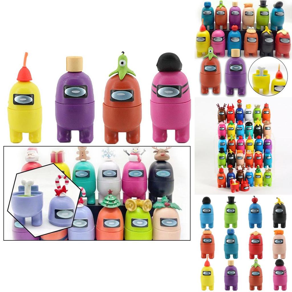 12pcs Among Christmas Us Action Figure Crewmate Impostor Game Car Decor Desktop