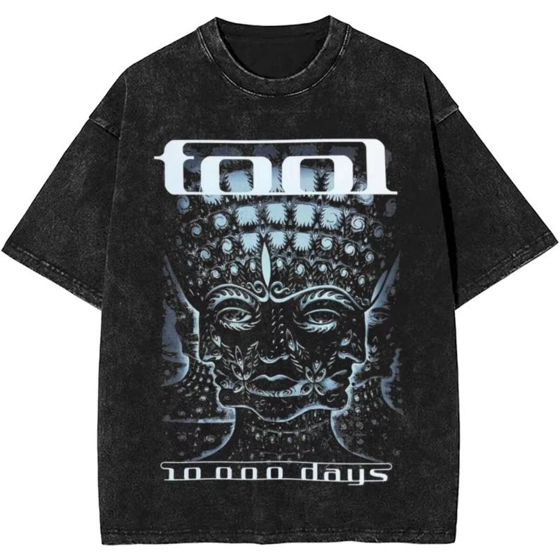 Women Rock Tool Band Lateralus Heavy Metal Music Vintage Washed T Shirt Merch Cotton Top Clothes Funny Tees Summer Oversized