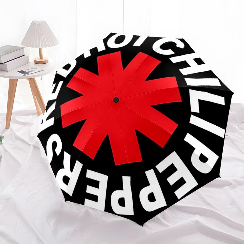 1pc Red Hot Chili Peppers Automatic Open/Close Umbrella, Lightweight Design for Everyone,Durable Canopy yy251014072