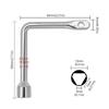 Metric L Shaped Angled Triangle Socket Wrench Zinc Alloy Double Head Elbow Wrench for Elevator Mechanic Repair Tool