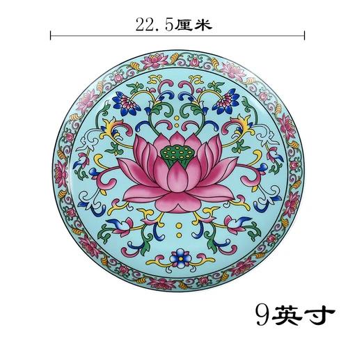 Китайская керамическая эмалевая цветная тарелка для подношений Тарелка для подношений в виде цветка лотоса Тарелка для подношений в виде фруктов Будды Керамика фэн-шуй
