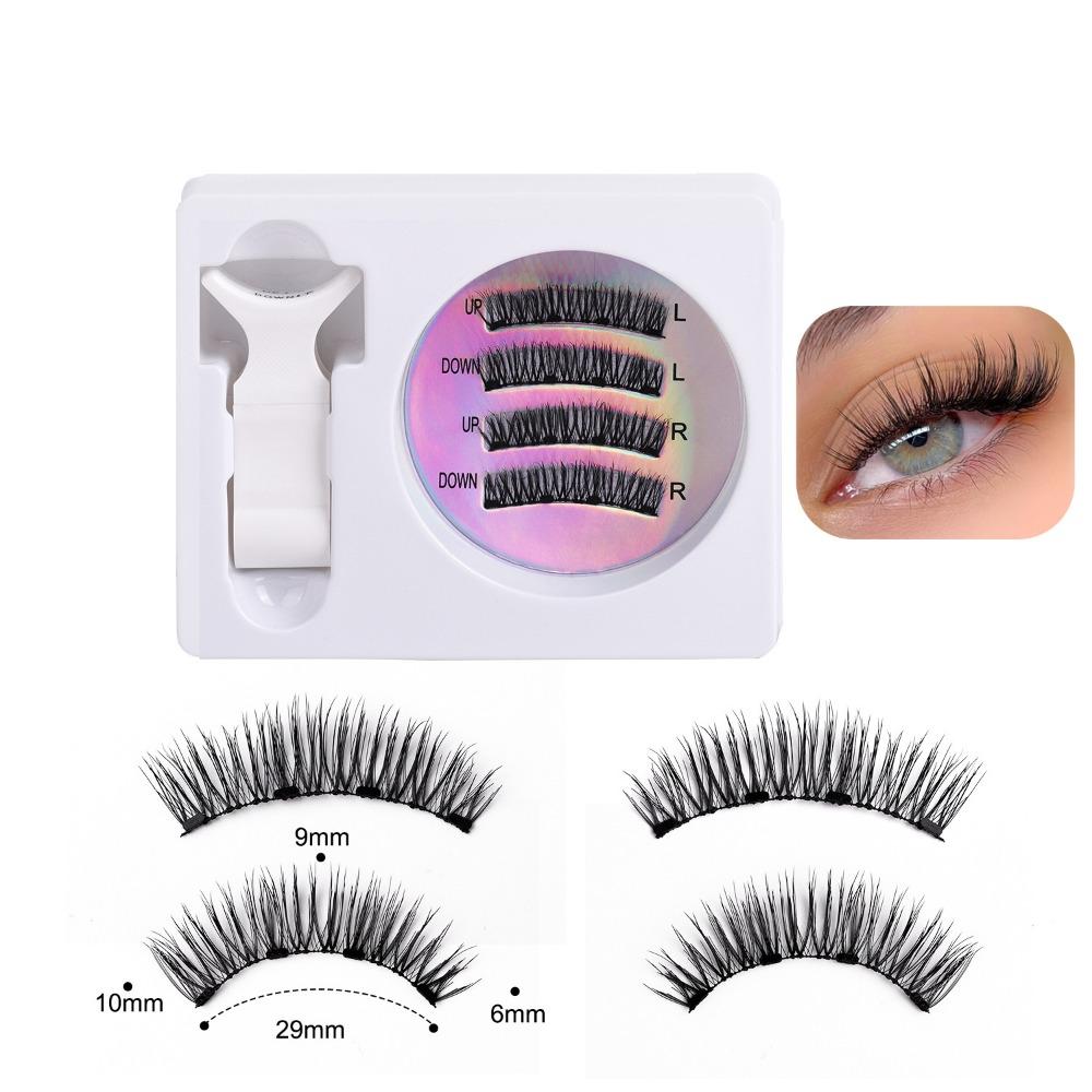 Reusable Non-glue False Eyelashes 3D Manga Lashes Long Lasting Magnetic Eyelash Kit Novice