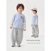 Right European Style Boys' Cartoon Fake Two-Piece Long-Sleeve T-Shirt Children's Spring Top 2026 New Children's Clothing Baby Base Shirt
