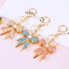 Women Rhinestone Bow Keychain Sparkling Bow Bag Charm Faux Crystal Key Chain