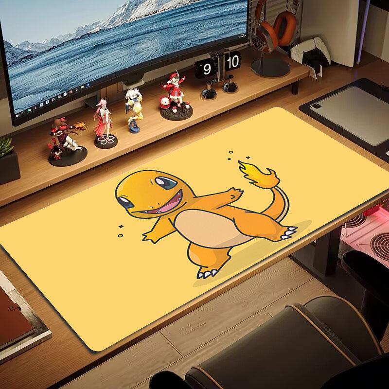 Charmander Mouse Pad, Large Gaming Desk Mat, Non-slip XXL Mousepad for Laptop & Tablet, Mini PC Playmat with Stitched Edges