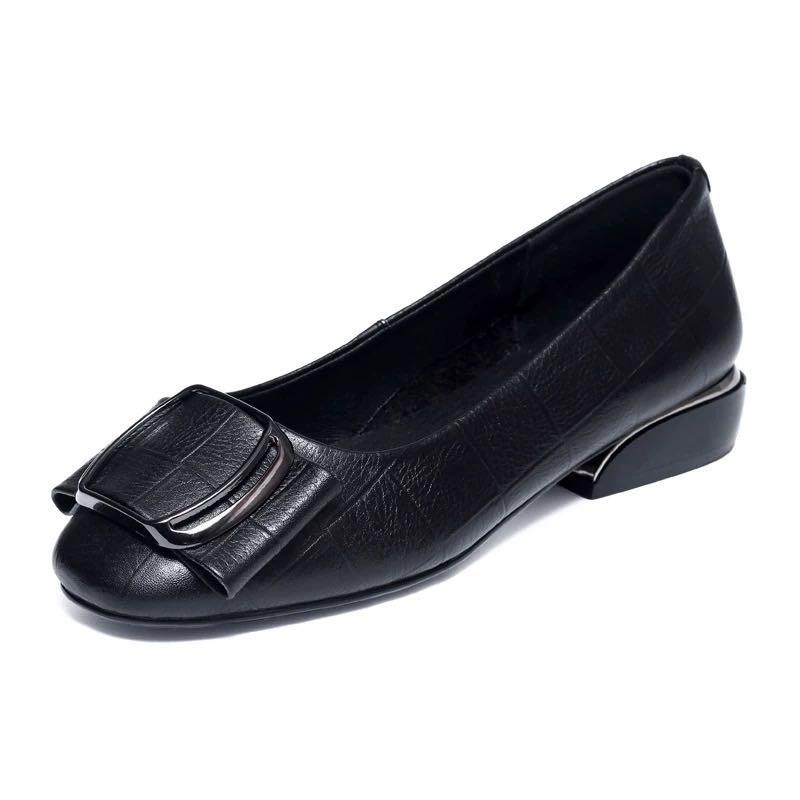 Весенне-осенние туфли на плоской подошве, женские туфли на низком каблуке, модные повседневные туфли на квадратном каблуке, женская обувь в горошек