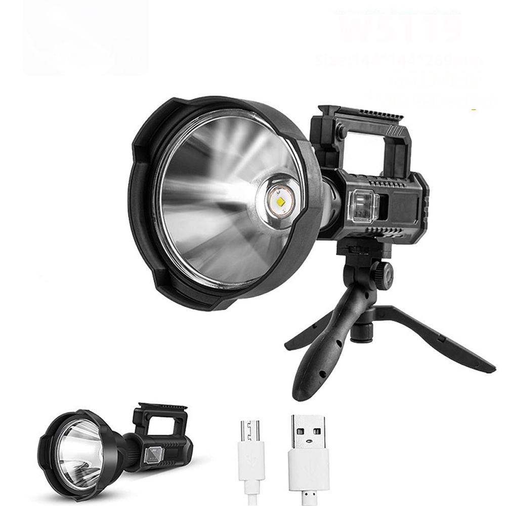 Портативный уличный светодиодный перезаряжаемый прожектор с ручным держателем, мощный водонепроницаемый USB мощный прожектор