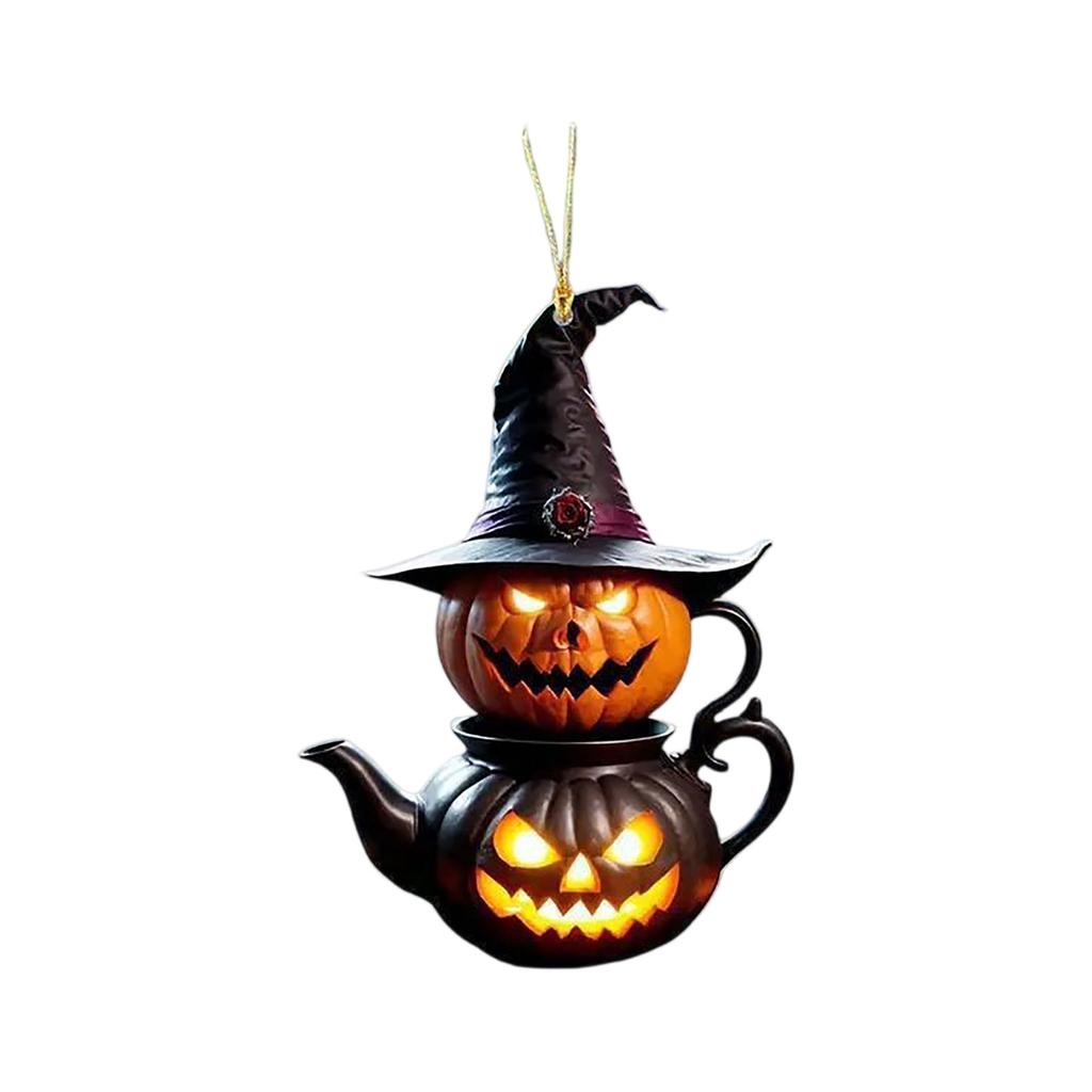 Halloween Little Witch Festival Pendant Cross Border Acrylic Flat Car Decoration Pendant Home Hanging Accessory