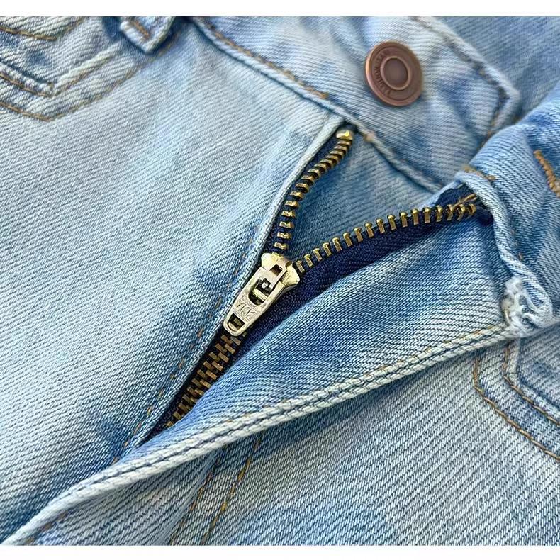 Женские легкие джинсы широкого кроя, с драпированным низом, стройнящие, брюки прямого кроя, весна/осень 2025.