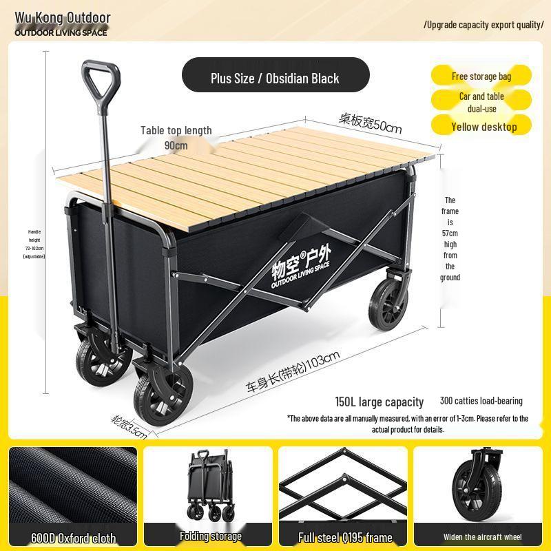 Foldable Outdoor Camping Cart - Portable Trolley for Travel and Picnic Essentials