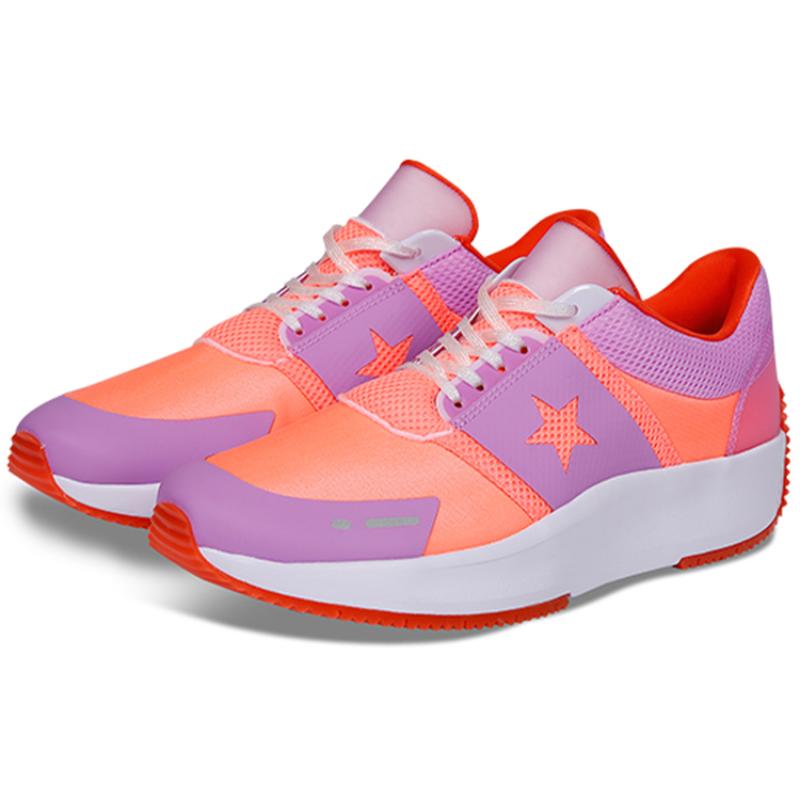 Полупрозрачные x Converse Run Star Hike Износостойкие Спортивные Универсальные Тканевые Низкие Кроссовки Унисекс Фиолетовый Оранжевый