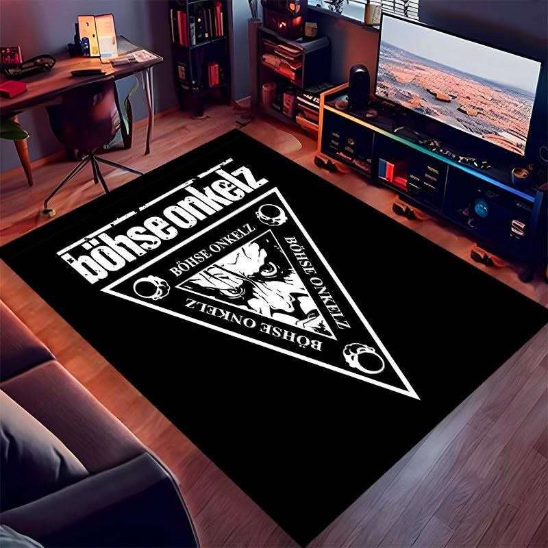 1pc Böhse Onkelz band Print Area Rug - Soft,Washable Non-Slip Indoor Mat for Office Chairs,Living Room,Home Office Decorative Rug