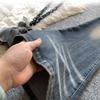 American retro high-waisted slightly pulled jeans women's summer thin thin and tall design Spice Girl trousers