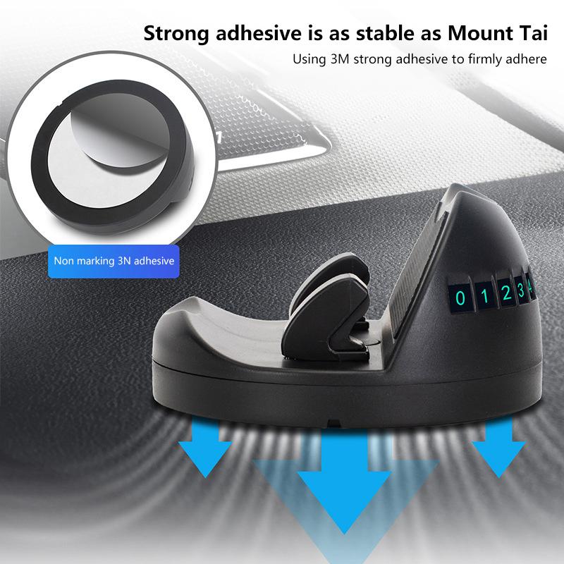 Держатель телефона на приборную панель автомобиля, временная парковка, номерной знак автомобиля, держатель телефона, вращающийся на 360 градусов, липкая противоскользящая накладка, автомобильный держатель для сотового телефона