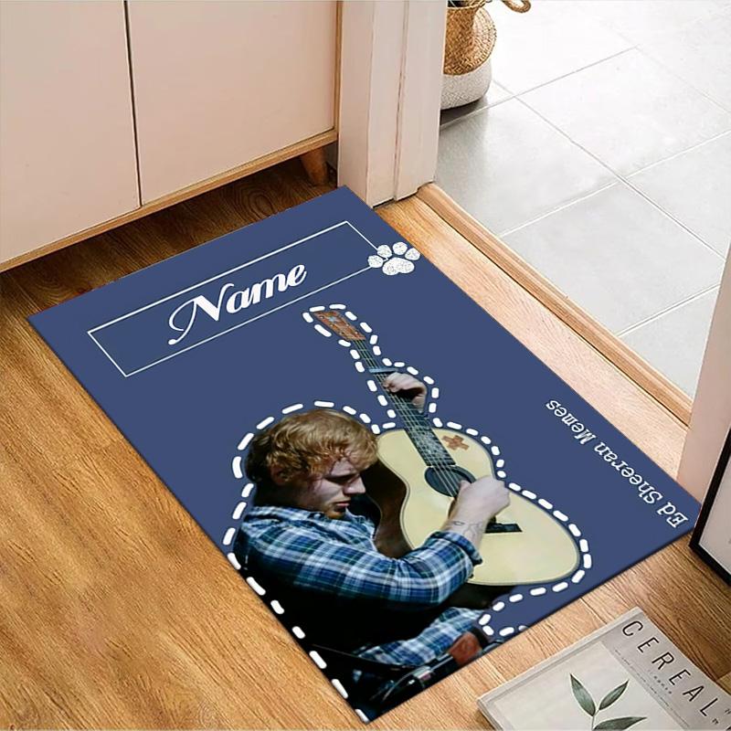 Custom Name Ed Sheeran music Rug Game Carpet, Floor Mat for Bedroom Living Room Entryway Rug, Home Decor Idea Gift for Christmas birthday