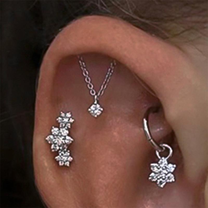 Легкая роскошная модная цепочка для пирсинга сережек для женщин с подвеской из циркона, кисточкой, пирсингом хряща уха, ушным кольцом, ювелирным украшением для мочки уха