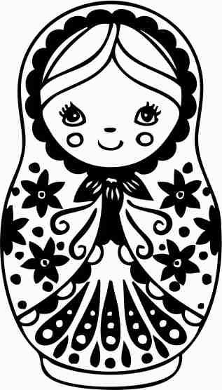 Printtoo Scrap-booking Square Russian Dall Pattern Wooden Rubber Stamp Craft Textile-2 x 2