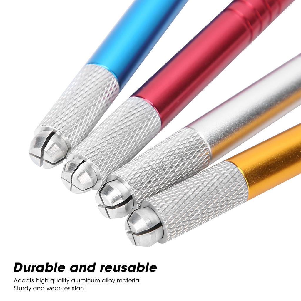 4 шт. Ручка для микроблейдинга ручная Алюминиевый сплав Набор аксессуаров для макияжа, татуажа бровей