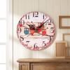 Wooden Wooden Wall Clock Oil Painting Design Retro Wall Clock Owl Pattern Clock  School Decoration