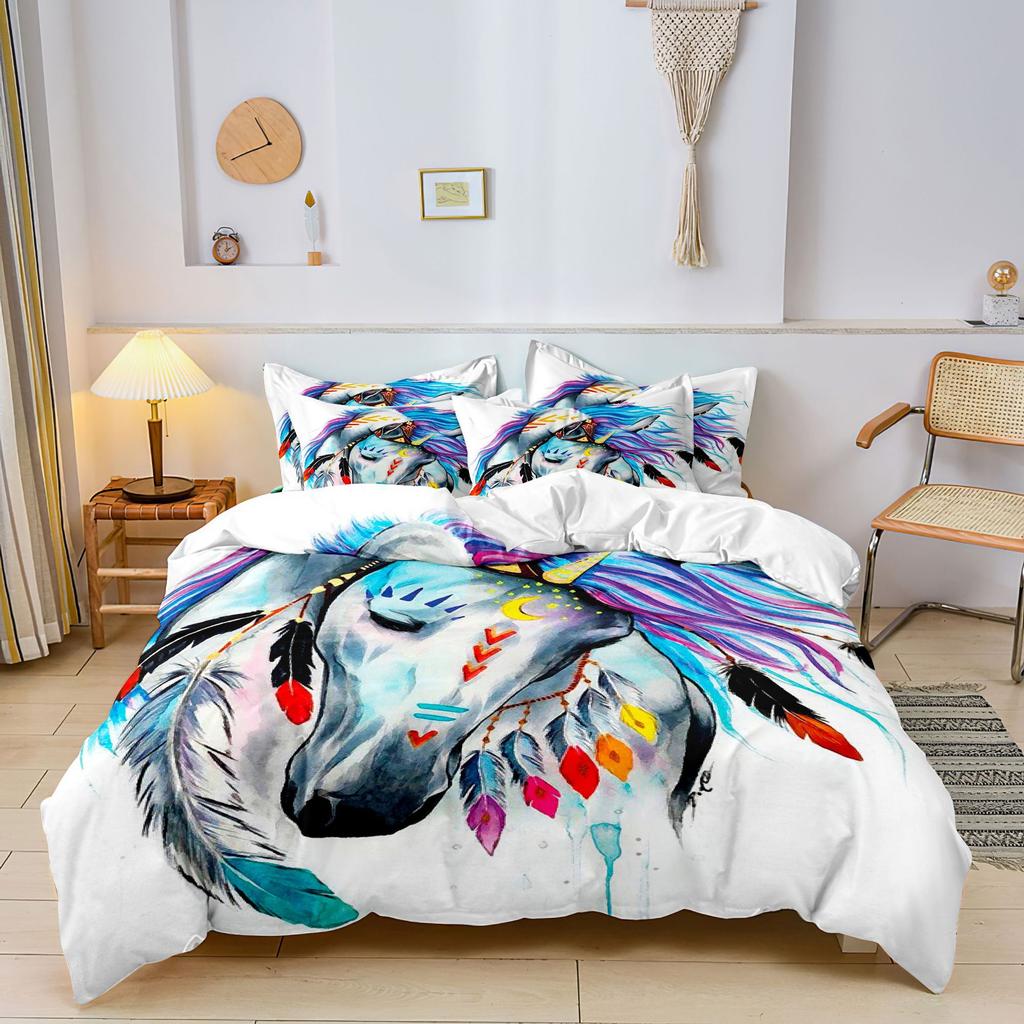 Модная технология печати, 3D цифровая печать, постельное белье, пододеяльники, наволочки, комплекты из трех предметов