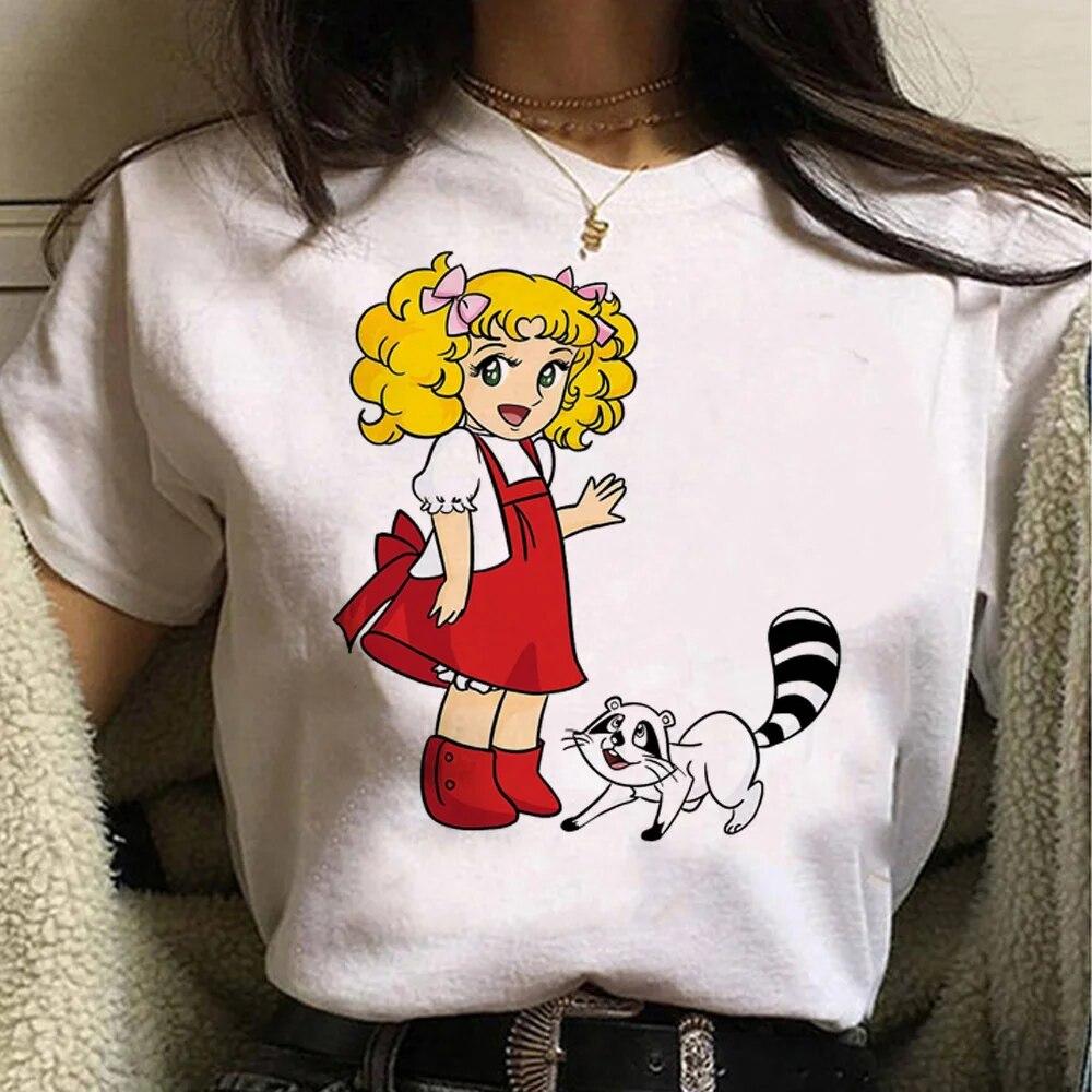 Топ Candy Candy, женская футболка с комиксами для девочек, японская одежда для комиксов y2k