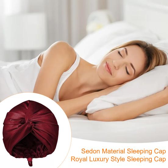 Шапочка для ухода за волосами Двухслойная из искусственного шелка Шапочка для сна Регулируемая сзади Пряжка Шапка-тюрбан Однотонный Домашний головной убор