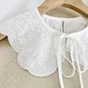Women Girls Lace Fake Collar Shoulder Wrap Detachable Mesh Embroidery Floral Lace Shawl Wrap Cape Half Shirt Collar