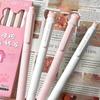4pcs/set Cute Erasable Gel Pen Kawaii Cartoon Cat Pad Writing Pen for Student 0.5mm Blue/black Ink Erasable Stationery Pen