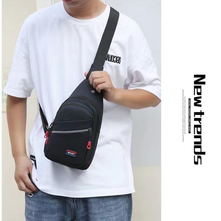 New Multifunctional Chest Bag Men's Fashion Trend Oxford Cloth Shoulder Bag Korean Style Casual Waterproof Messenger Bag