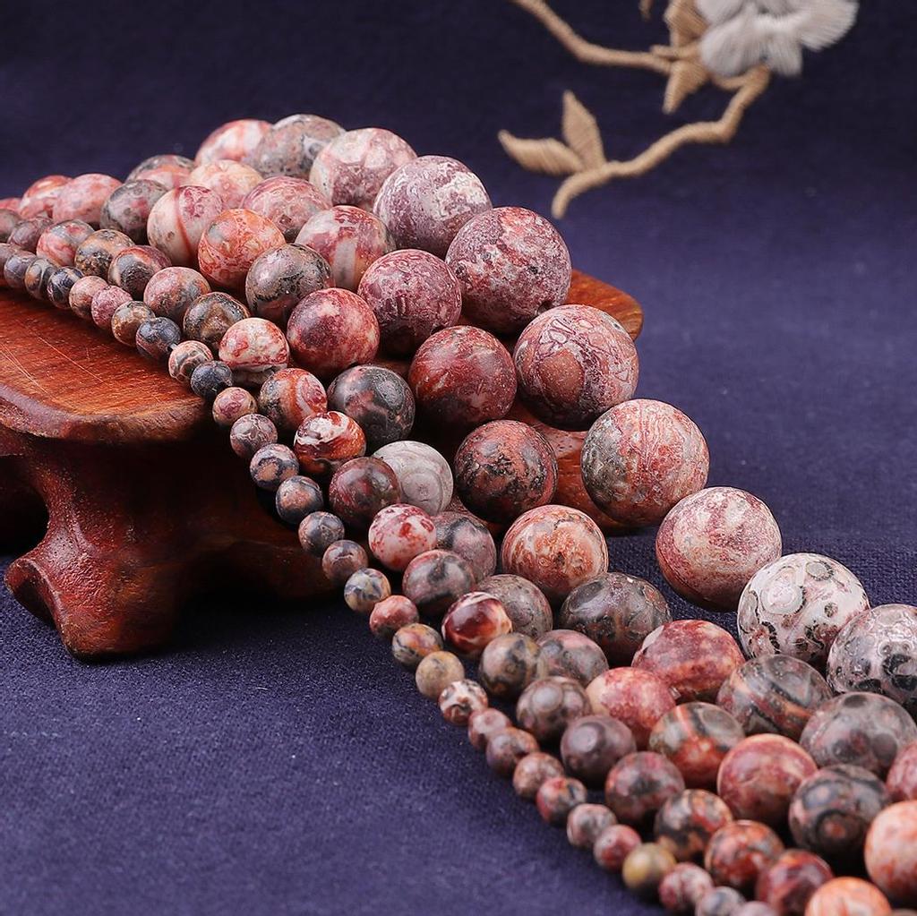 Натуральный красный леопардовый яшмовый драгоценный камень круглые свободные бусины для изготовления ювелирных изделий 4/6/8/10/12 мм