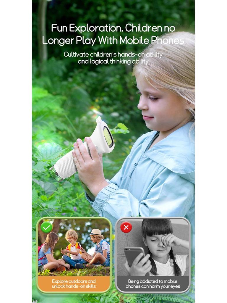 372 Портативный ручной микроскоп-лупа для детей - Мини-научный эксперимент