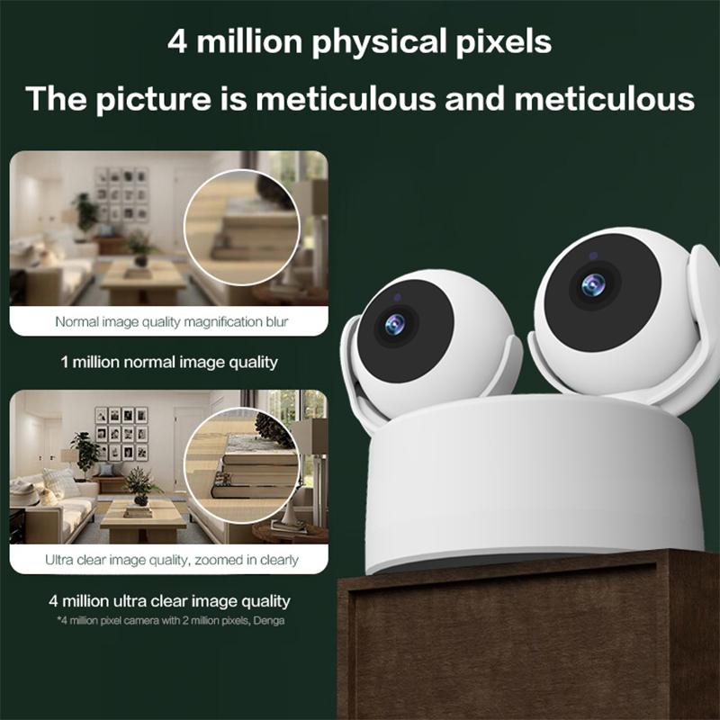 Humanoid Tracking Two-Way Audio Dual Lens Home Surveillance Camera with Dual Screens