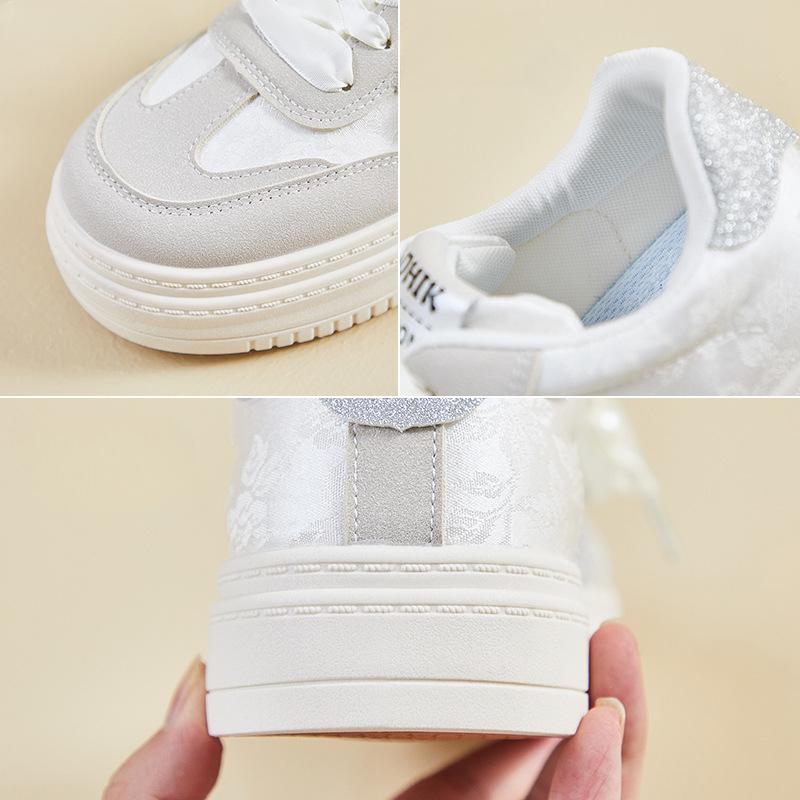 Spring and Summer New Breathable Casual Shoes Women's Fashion Versatile Color Matching Board Shoes Student Platform White Shoes
