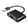 Адаптер с двойным выходом USB 3.0 на HDTV VGA, обеспечивающий одновременный видеовыход, Plug and Play, простота использования на различных системах