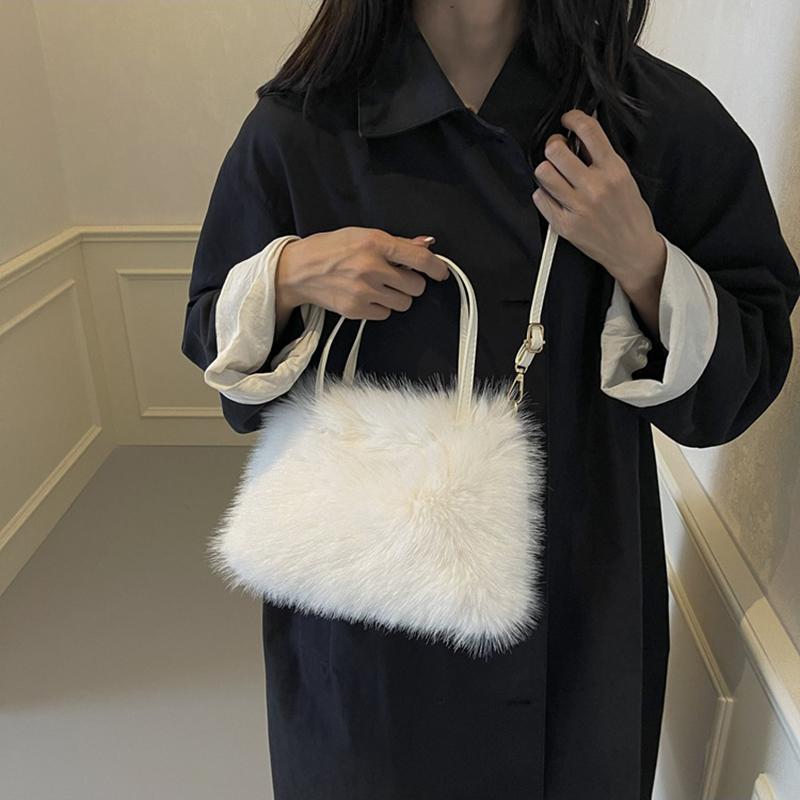 New Plush Bag Winter Women Fashion Handbags Cloud Faux Fur Purse Fashion Casual Women's Shoulder Bag Fluffy Bag