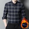 Men's Long-sleeved Plaid New Middle-aged and Elderly Men's Clothing Dad's Thermal Shirt Men's Clothing