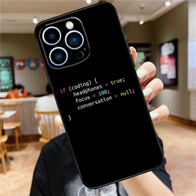 Programming Languages Case For iPhone 17 16 14 13 12 11 15 Pro Max Mini Plus 16e 17 Air Bumper Cover Accessories