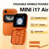 I17Air 2G Мини Складной Мобильный Телефон Две SIM-карты Быстрый Набор Черный список Фонарик Запись звонков Раскладушка Сотовый телефон FM-радио
