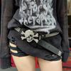Rivet Belt Porous American Wide Belt Versatile Men'S And Women'S Belts Punk Rock Nightclub Personality Skull Belt