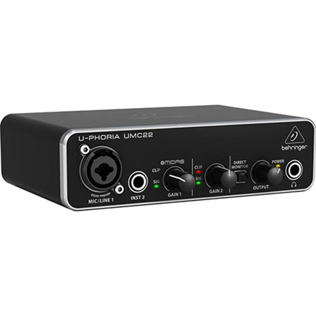 BEHRINGER UMC22 USB Audio Interface with Microphone Preamplifier
