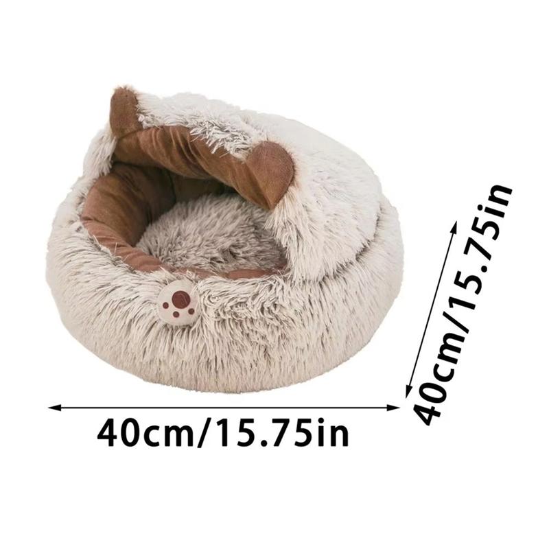 Кровать-пещера для кошки закрытая на зиму, для животных, котят, щенков, маленьких собак, теплая, противоскользящая, гнездо, товары для животных, балкон