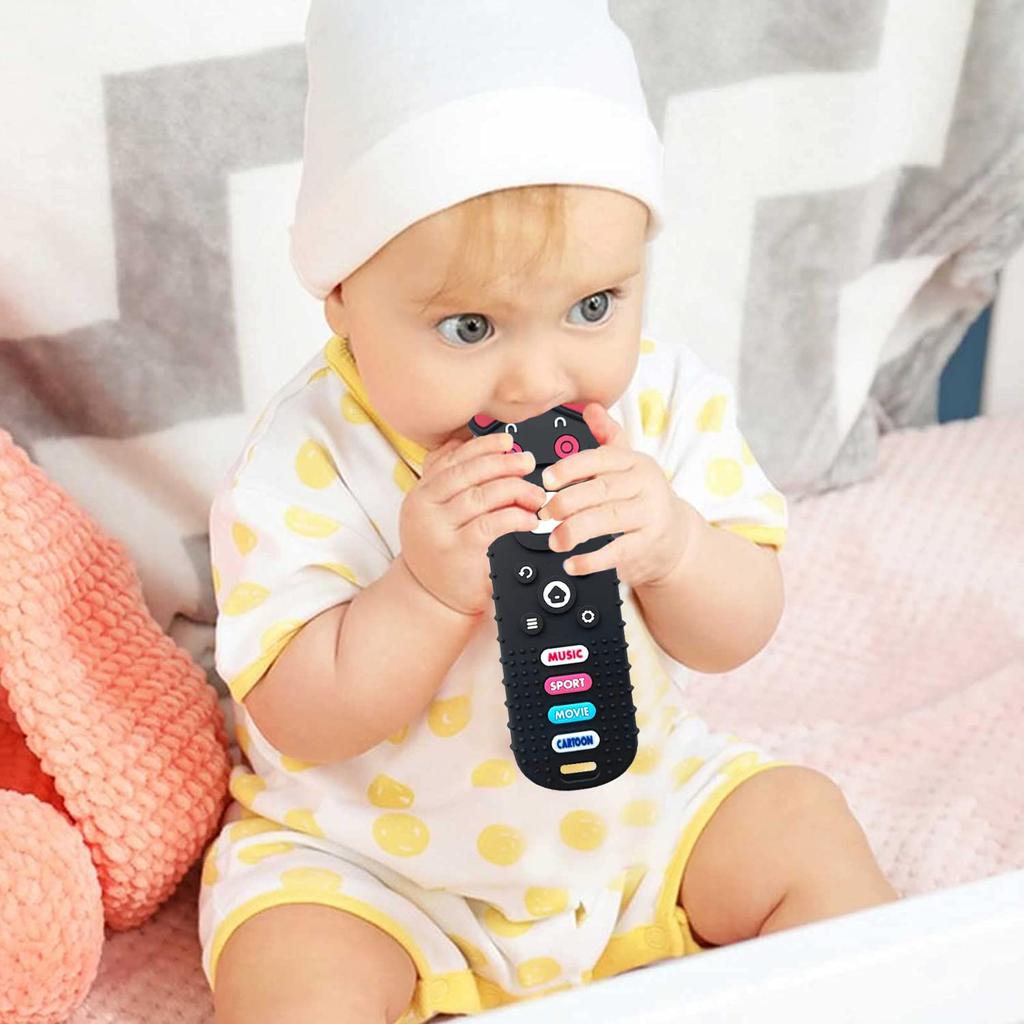 Силиконовые детские игрушки для прорезывания зубов, игрушки для прорезывания зубов для детей 0-18 месяцев, игрушки для прорезывания зубов в форме дистанционного управления, без BPA