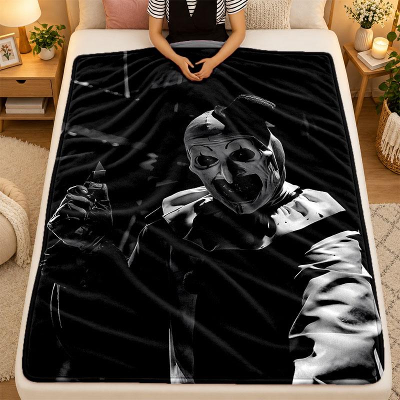 Flannel BlanketHorror Movies Warm Soft Throw Blanket for Indoor Sofa Bed Living Room Use