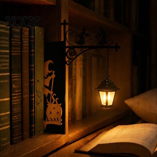 Уютный теплый свет для чтения у кровати, декоративный свет для книжной полки, винтажный фонарь для библиотеки, освещение для книголюбов, светодиодный, регулируемый, металлический, для спален