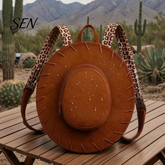 Ретро Дизайн Ковбойской Шляпы Рюкзак Daypack Западный Рюкзак Ковбойки, Стильный Рюкзак с Регулируемыми Ремешками, Функциональная Мода для Женщин Путешествия Повседневное Использование Уникальный