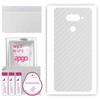 apgo Protective Skin Sticker for the Back Compatible with LG Q70, Wrap Film, Foil, Vinyl - Pattern Transparent Carbon