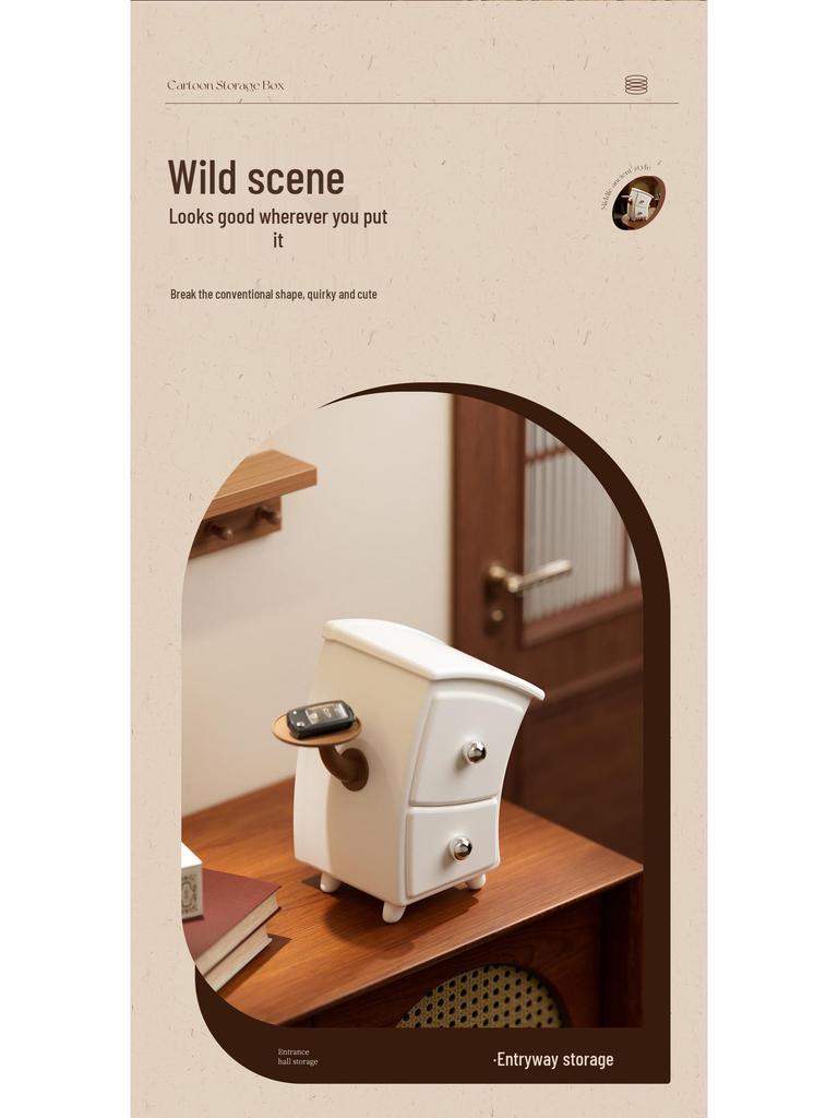 Забавный шкаф для хранения в китайском стиле: Милый многослойный органайзер с ящиками, руки в боки