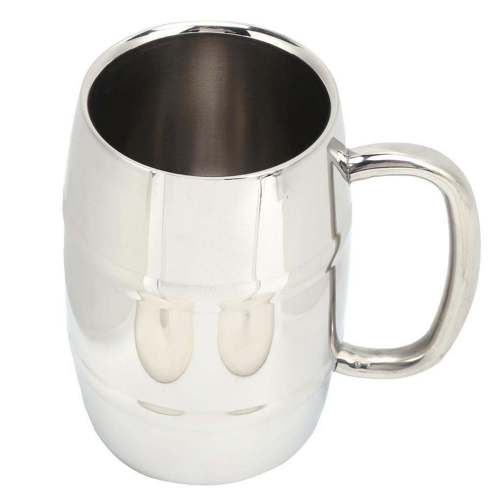 Пивная кружка с двойными стенками, большая 550 мл, бочонок для виски, нержавеющая сталь 304, молочная кружка для горячих и холодных напитков